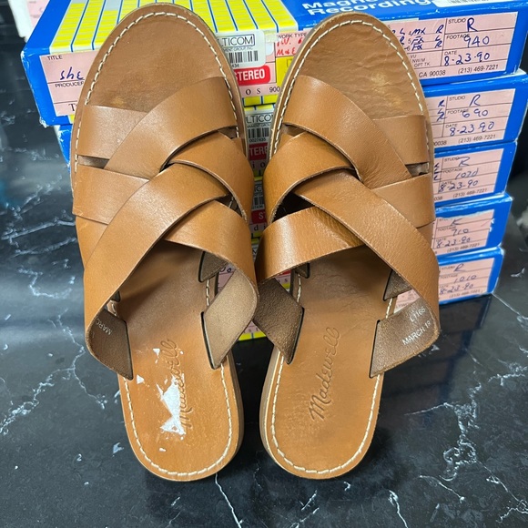 Madewell The Boardwalk Woven Slide Strappy Sandal Brown - Picture 3 of 6